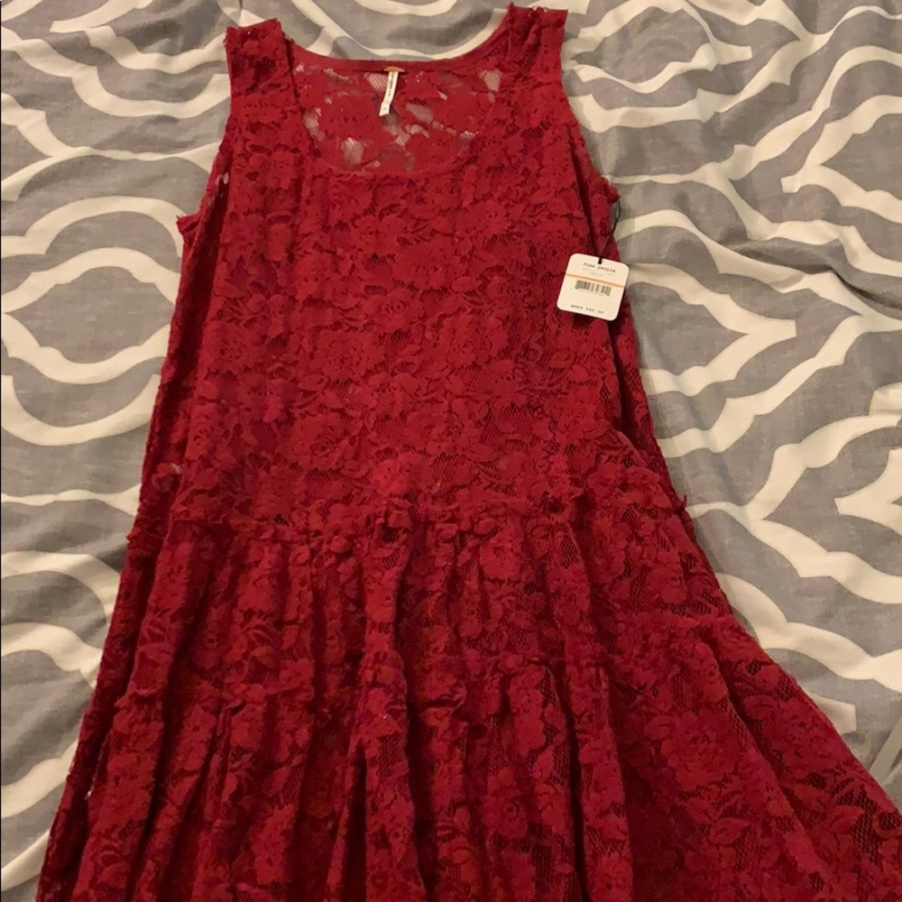 Free People sleeveless burgundy dress